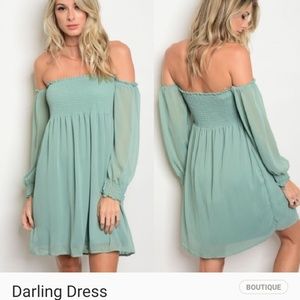 Off Shoulder Chiffon Dress